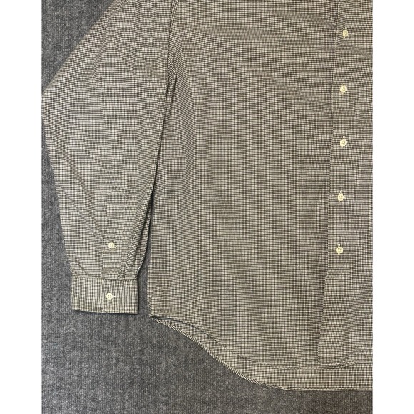 VTG Polo Ralph Lauren Marlowe Mens XL Houndstooth Button Up Shirt Black/White - Picture 3 of 9